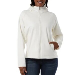 NWT 32 Degrees Heat Womens Cream/White Full Zip Fleece Lined Hooded Jacket Sz L‎